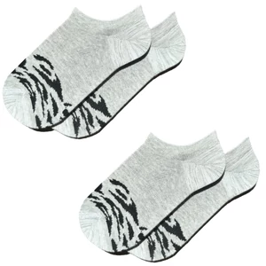 Női szuper titokzokni 2pár zebra szürke