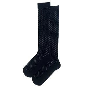 Női térdzokni tűpöttyös fekete