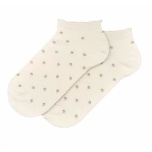 Női titokzokni latte alap pöttyös lurex