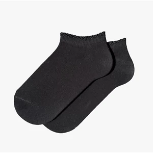 Női titokzokni fekete horgolt