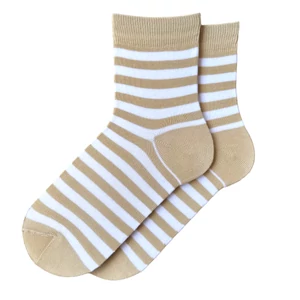 Női félszárú fehér/beige csíkos