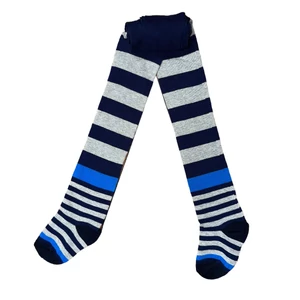 Gyermek harisnyanadrág szürke-kék vastag csíkos 