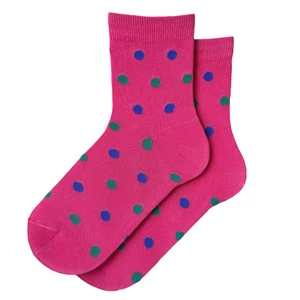 Női félszárú pink kék/zöld pöttyös