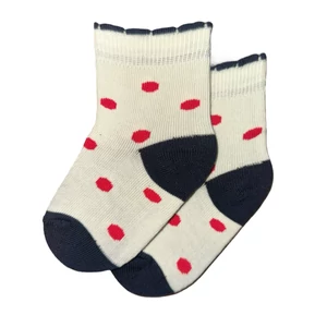 Baba zokni/Bokazokni vaj-piros pötty