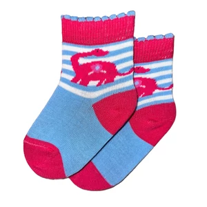 Baba zokni/Bokazokni világoskék pink dinó