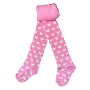 Bébi harisnyanadrág világos pink alap fehér szívek