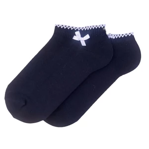 Női titokzokni sötétkék alapon -  rávarrt masni