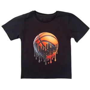 Baba / Gyermek póló fekete nagy  kosárlabda 