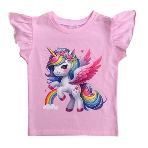 Baba / Gyermek póló rózsaszín színes unikornis