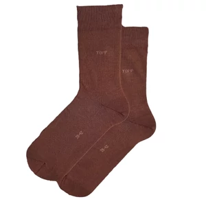 Férfi bokazokni egyszínű dohány