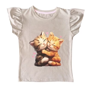 Baba / Gyermek póló beige cicák