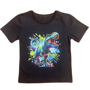 Baba / Gyermek póló fekete színes dínó