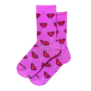 Női bokazokni nyalóka szív pink