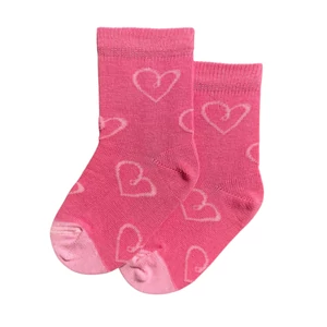 Baba zokni/Bokazokni rózsaszín alap kontúr szívek