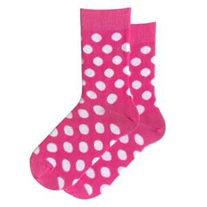 Női bokazokni pink - fehér pöttyök