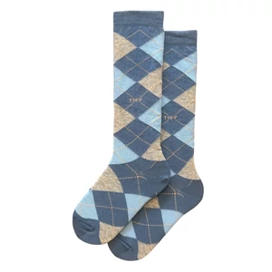 Gyermek térdzokni kék-szürke kárókocka