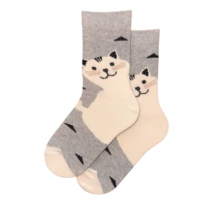 Gyermek bokazokni szürke alap- nagy cica