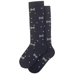 Gyermek térdzokni sötétkék alap sok masni 