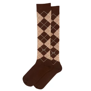 Felnőtt térdzokni barna kárókocka