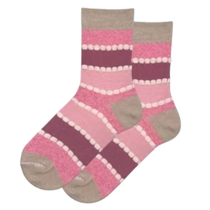 Női bokazokni rózsaszín horgolt mintázatú