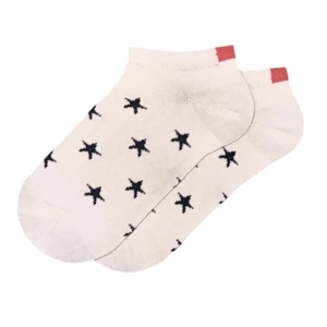 Női titokzokni fehér alap-sötétkék csillagok 