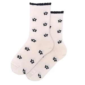 Gyermek bokazokni fehér alapon-sötétkék virágok