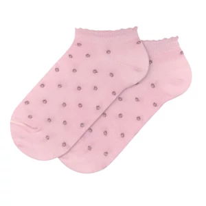 Női titokzokni viola alap pöttyös lurex