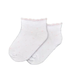 Bébi titokzokni fehér alapon apró mintás