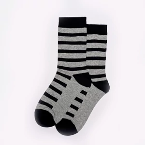 Gyermek bokazokni sötétkék-szürke vastag csíkos