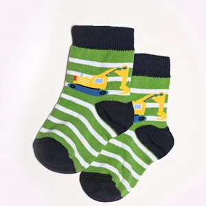 Baba zokni/Bokazokni zöld csíkos markoló