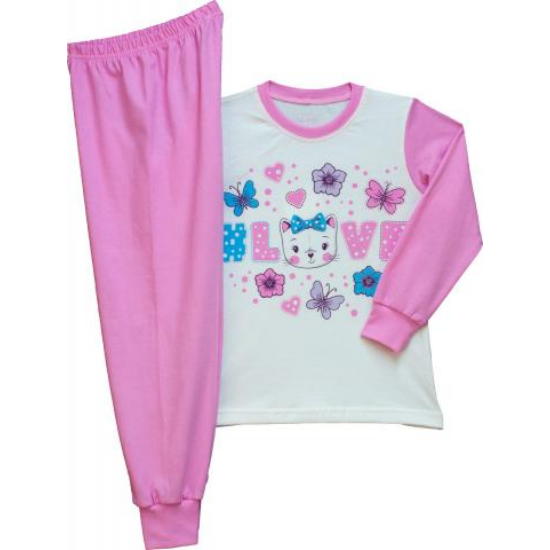 Lány pizsama cica 116