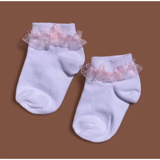 Baba zokni / Titokzokni organza rózsaszín szalag