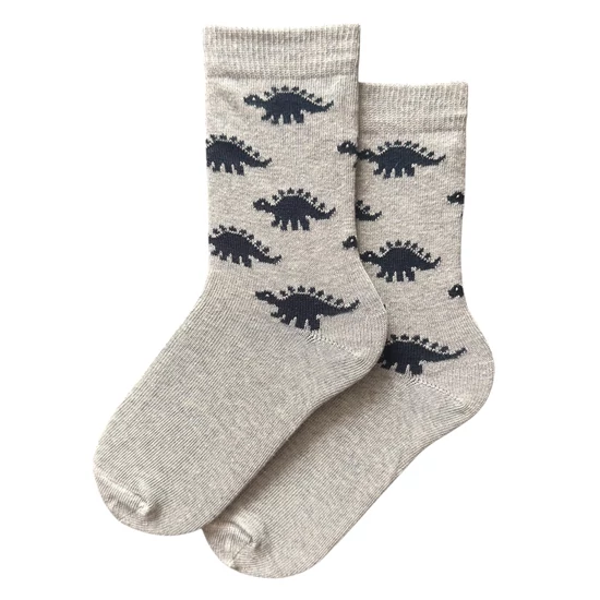 Gyermek bokazokni szürke alapon sötétkék dínók