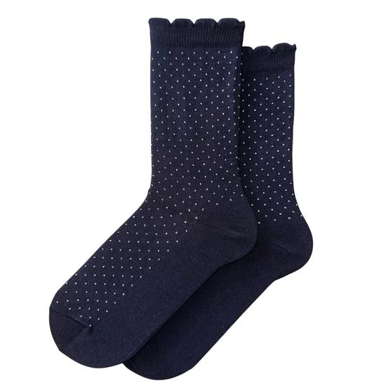 Női bokazokni tűpöttyös sötétkék