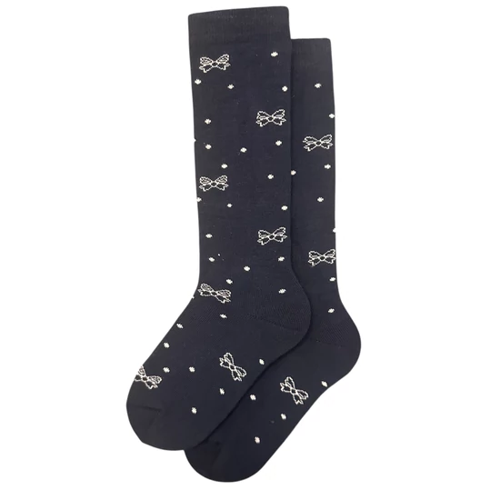 Gyermek térdzokni sötétkék alap sok masni 