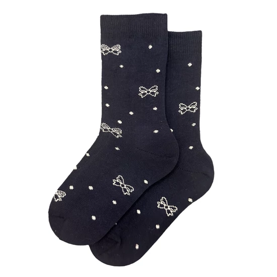 Gyermek bokazokni sötétkék alap sok masni