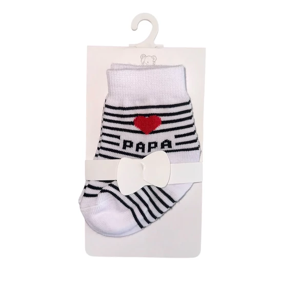 Teddy bokazokni első hónapokra fehér sötétkék csíkos-papa