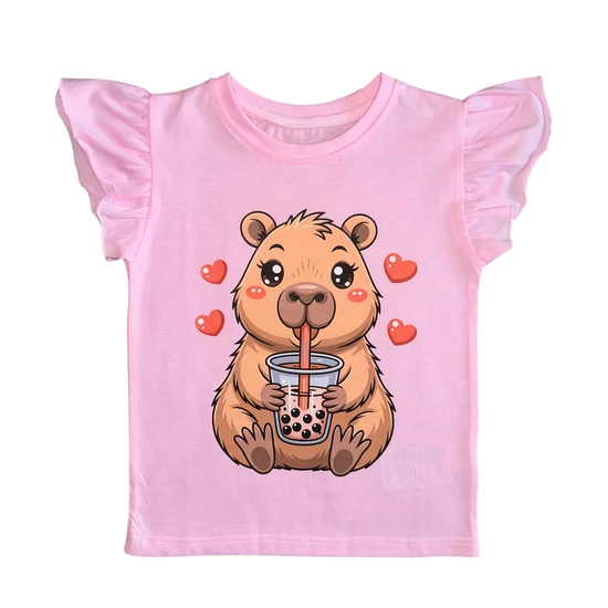 Baba / Gyermek póló rózsaszín capybara