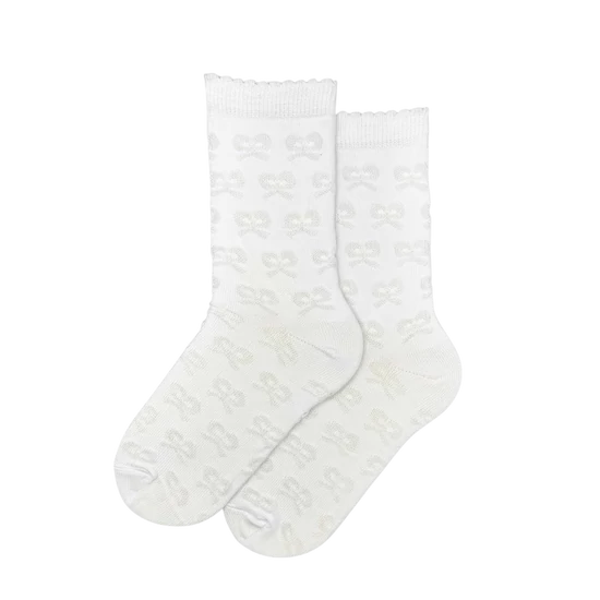 Gyermek bokazokni fehér 3d sok masnis