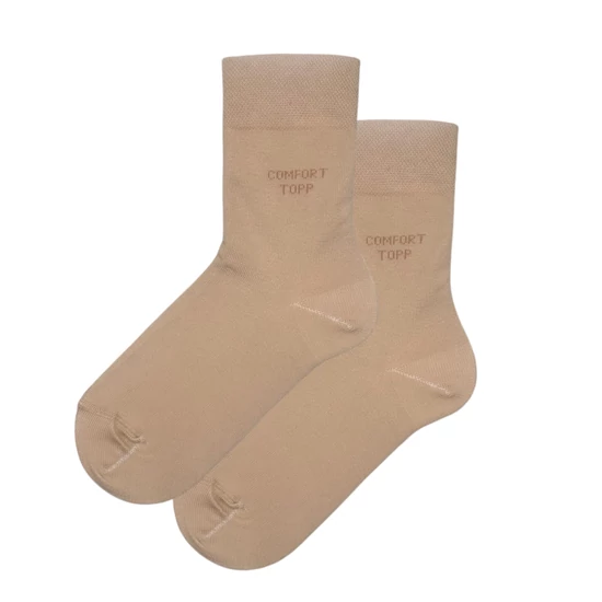 Comfort elasztikus bokazokni drapp