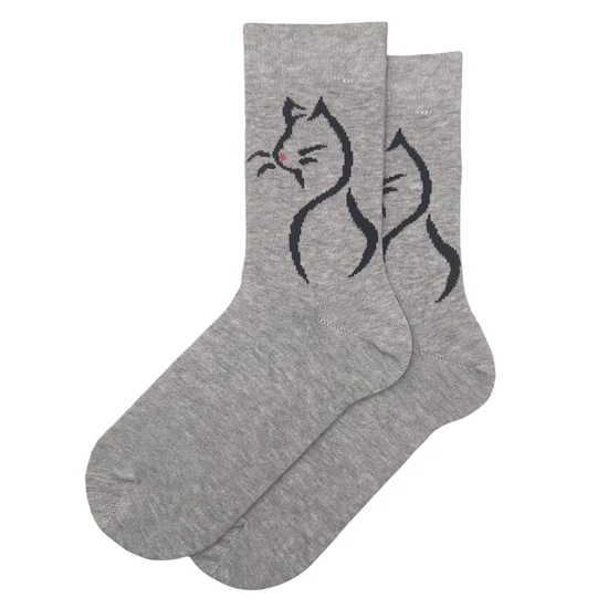 Női bokazokni sziluett cica