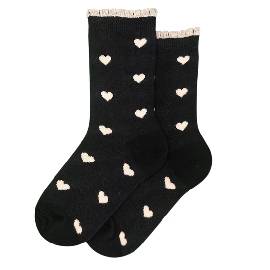 Gyermek bokazokni sötétkék alap fehér szíves