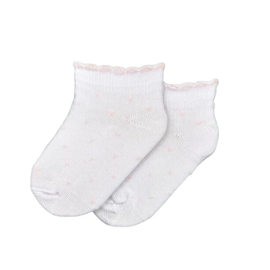 Bébi titokzokni fehér alapon apró mintás