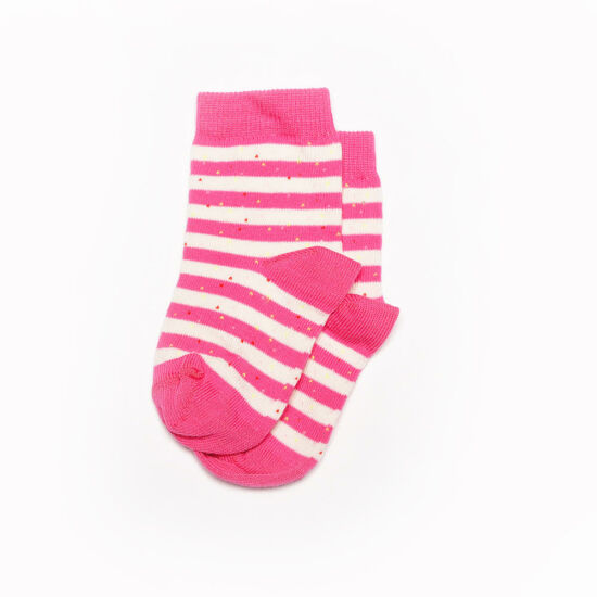 Baba zokni/Bokazokni rózsaszín csíkos apró pöttyök