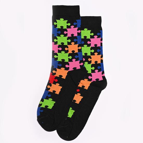 Női bokazokni színes puzzle