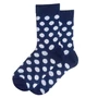 Kép 1/2 - Női bokazokni sötétkék -fehér pöttyök